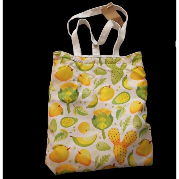 Waterdrop Microdrink Substainable Tote Reversible Cream Citrus Fruit Pattern - Picture 5 of 9